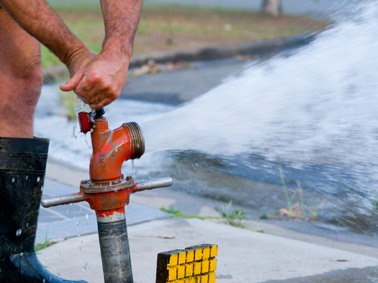 Man opening hydrant